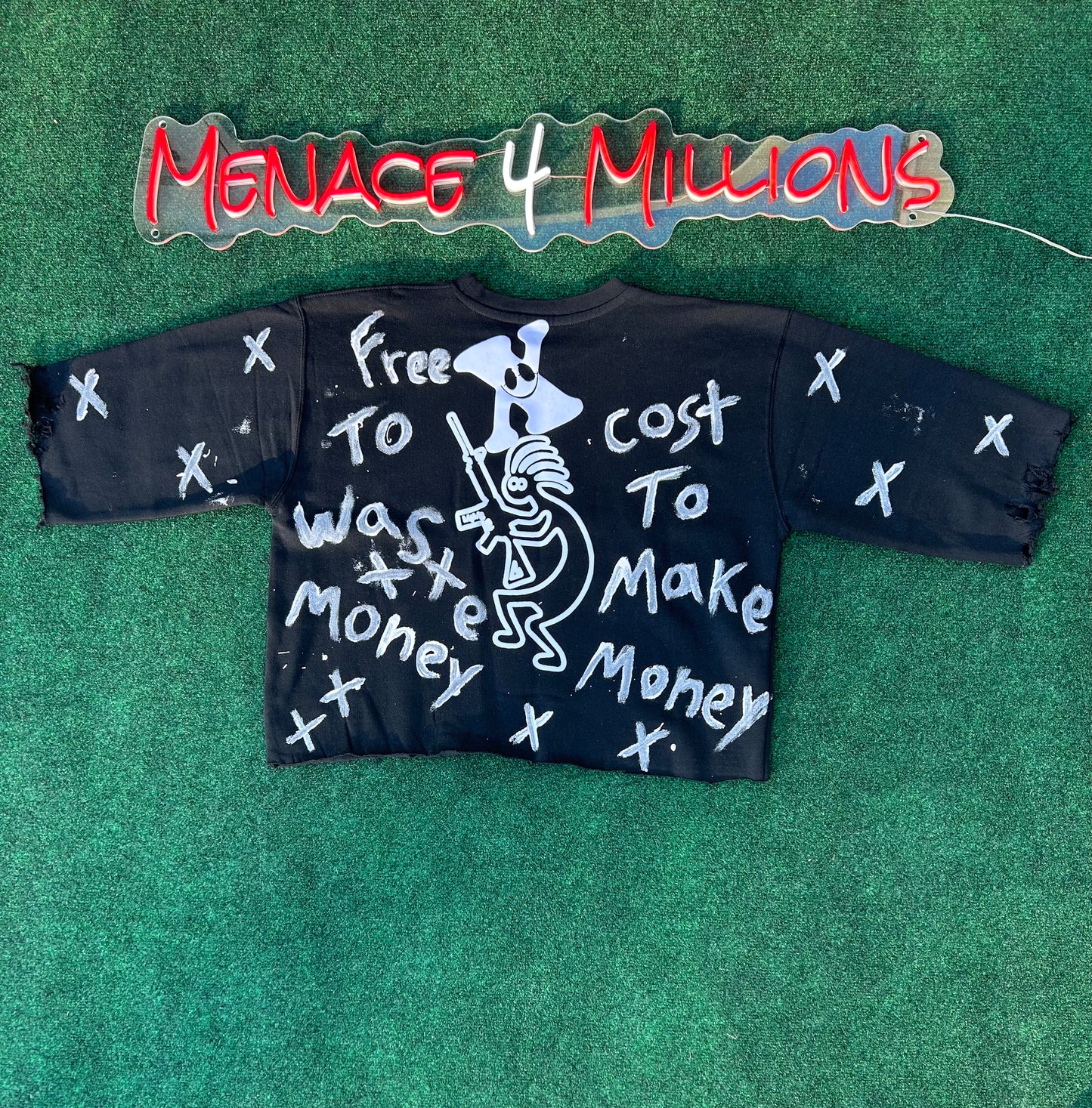 “2-Headed Menace” cropped sweatshirt